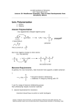 Ionic Polymerization Anionic Polymerization
