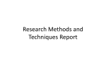 Research Methods and Techniques Report