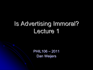 Is Advertising Immoral?
