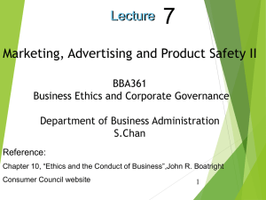 Marketing, Advertising & Product Safety II