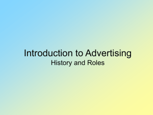 History & Roles of Advertising