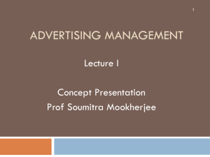 Advertising MANAGEMENT Lecture 1
