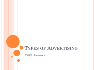TYPES OF ADVERTISING YWCA, Lecture 4