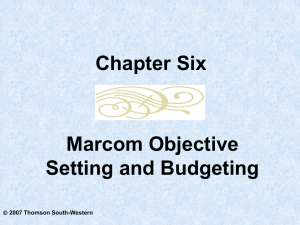 Marcom Objective Setting and Budgeting