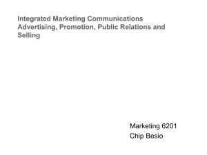 Integrated Communications Advertising, Promotion, Selling