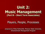 Music Management (Part B – Short Term
