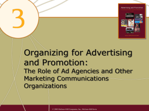 Organizing for Advertising and Promotion