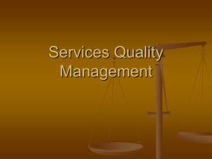Services Quality Management