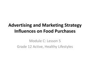 Advertising and Marketing Strategy Influences on Food