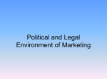 Political and Legal Environment of Marketing