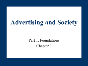 Chapter Three: Advertising and Society