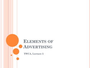 ELEMENTS OF ADVERTISING YWCA, Lecture 5
