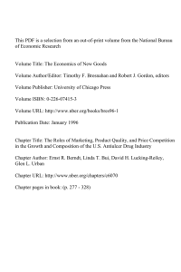 This PDF is a selection from an out-of-print volume from... of Economic Research Volume Title: The Economics of New Goods