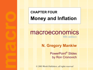 Mankiw 5/e Chapter 4: Money and Inflation