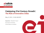 Cities as Engines of Growth - e-Institute