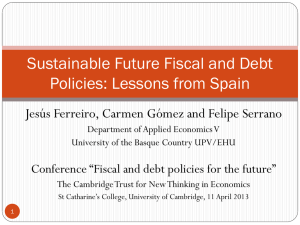 Sustainable Future Fiscal and Debt Policies