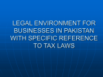 legal environment for business in pakistan with specific reference