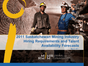 2011 Saskatchewan Mining Industry Hiring Requirements