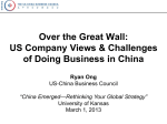 US Company Views & Challenges of