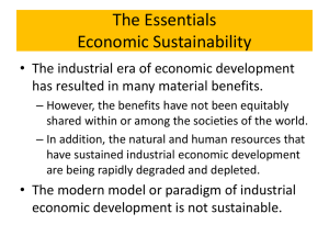 Essential Question of Economic sustainability