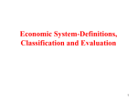 Economic System-Definitions, Classification and Evaluation
