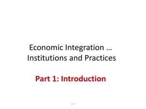 Economic Integration … Institutions and Practices Part 1