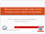 Macroeconomics, foreign trade and the European Union