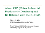About CIP (China Industrial Productivity Database) and Its