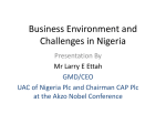 Business Environment and Challenges in Nigeria