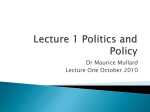 Lecture 1 Politics and Policy
