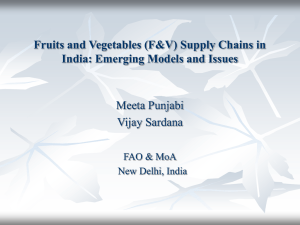 Fruits and Vegetables (F&V) Supply Chains in India