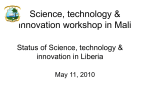 Status of Science, technology & innovation