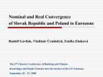 Error Correction Models and Real Convergence – Case of