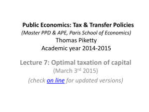 Public Economics: Tax & Transfer Policies (Master PPD