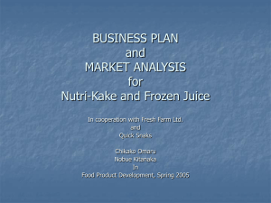 BUSINESS PLAN and MARKET ANALYSIS