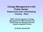 Change Management in the Public Sector: Experiences from a