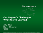 Our Region Our challenges What We’ve Learned