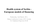 Health system of Serbia - Europeam models of financing