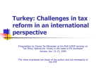 Turkey: Challenges in tax reform in an international