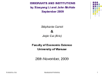 Emigrants and Institutions