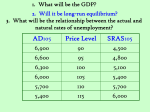 Working with our basic Aggregate Demand / Supply Model