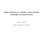 Higher Ambitions in a Modern Labour Market Challenges and