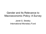 Gender and Its Relevance to Macroeconomic Policy: A Survey