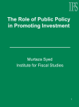 The Role of Public Policy in Promoting Investment