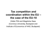 Tax competition and coordination within the EU – the case of the EU