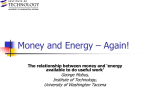 Money and Energy – Again! - University of Washington
