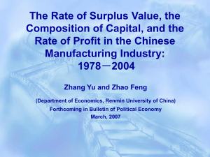 The Rate of Surplus Value, the Composition of Capital, and