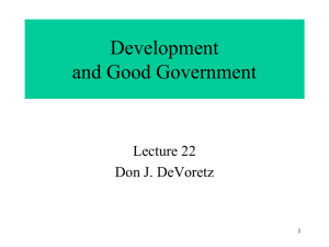 Lecture 22: GOOD GOVERNMENT