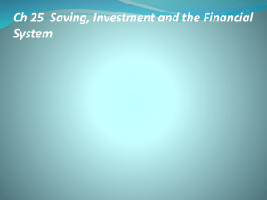Ch 25 Saving, Investment and the Financial System