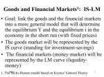 Goods and Financial Markets1: IS-LM